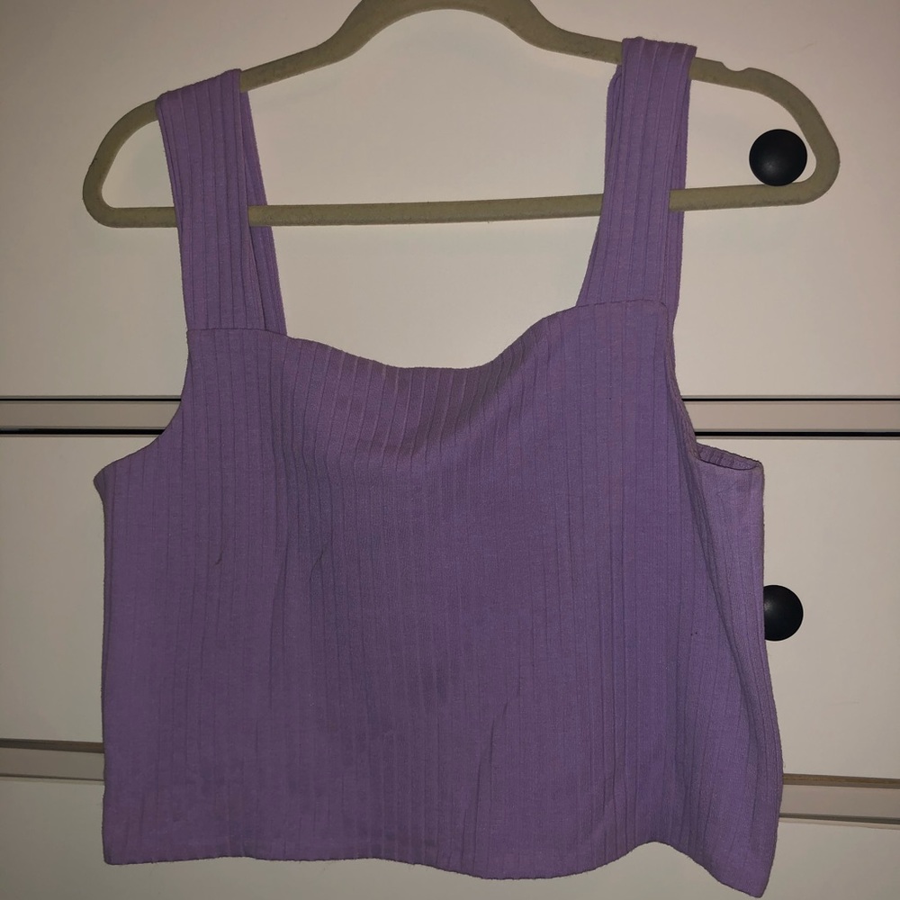 American Eagle Lavender Cropped Tank Top